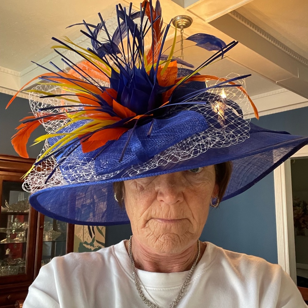 Elegant Blue and Orange Women's Hat